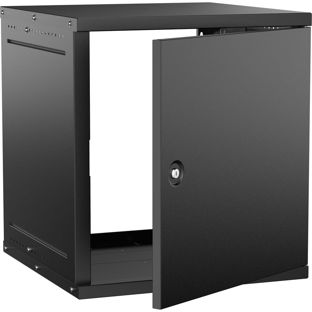 Шкаф настенный GENERICA 19 12U 600х600мм металлическая дверь черный LWE5-12U66-MF-G