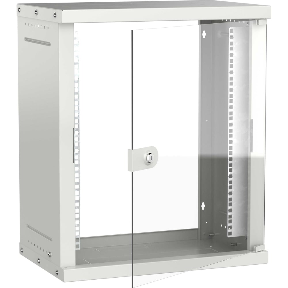 Шкаф настенный GENERICA 19 12U 550х350мм стеклянная дверь серый LWE3-12U53-GF-G