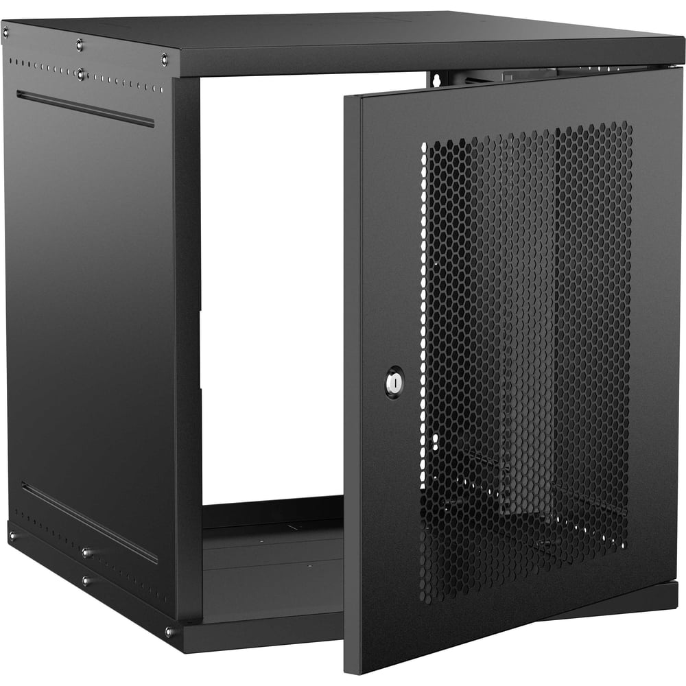 Шкаф настенный GENERICA 19 12U 600х650мм перфорированная дверь черный LWE5-12U67-PF-G
