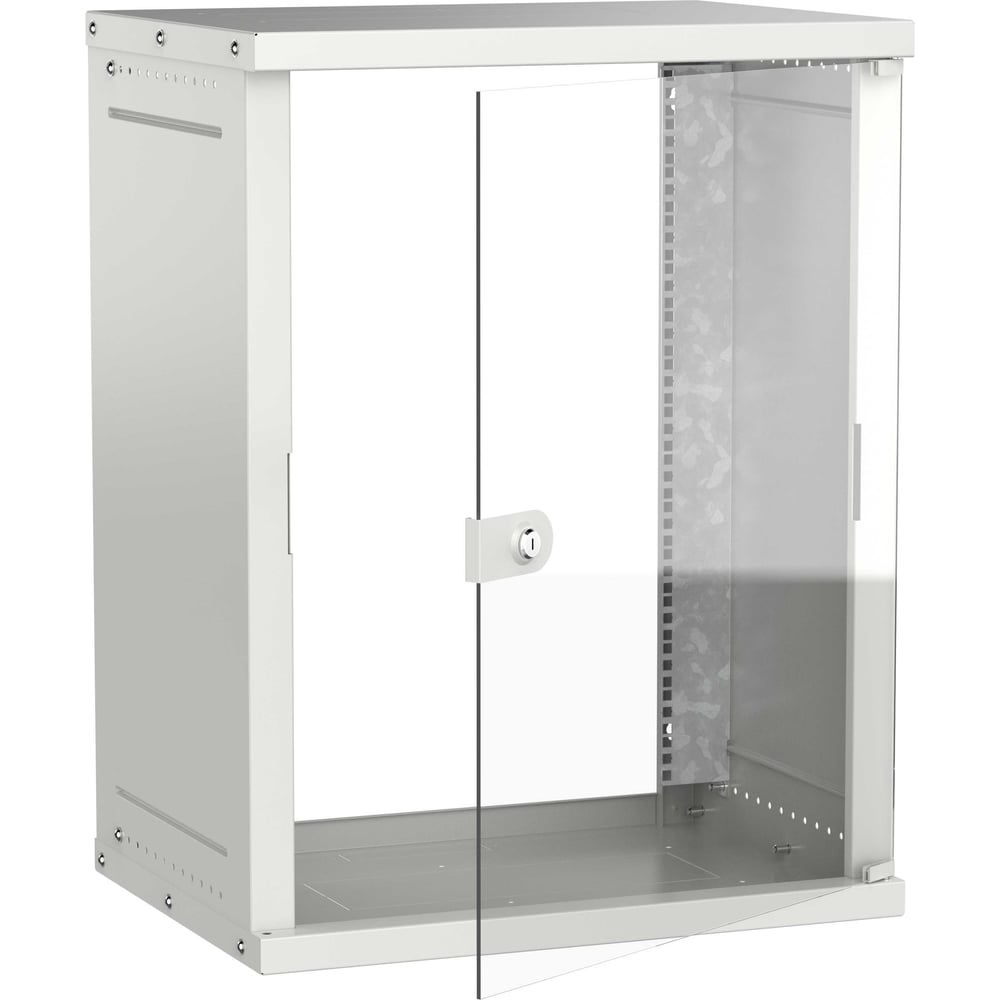 Шкаф настенный GENERICA 19 15U 600х450мм стеклянная дверь серый LWE3-15U64-GF-G