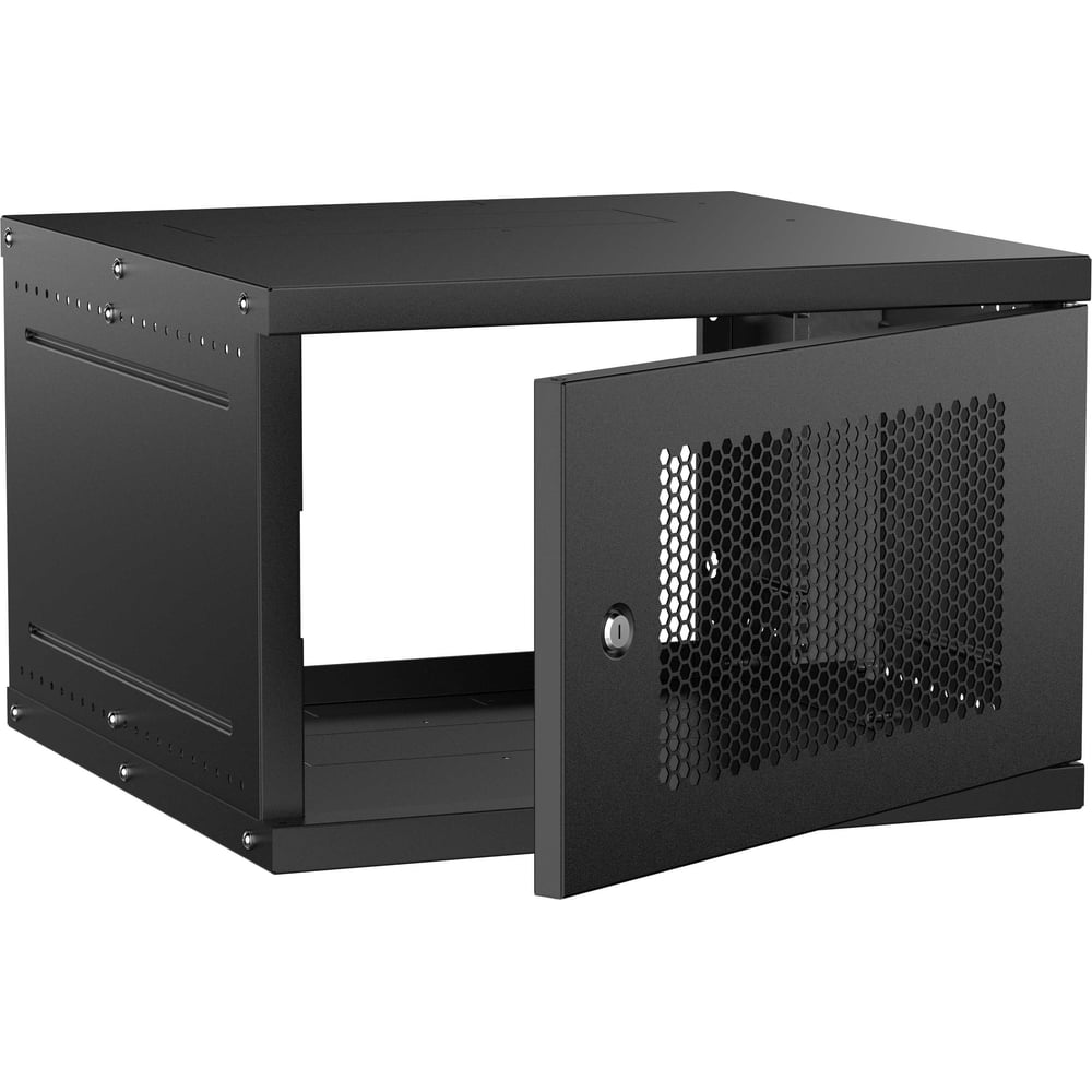 Шкаф настенный GENERICA 19 6U 600х600мм перфорированная дверь черный LWE5-06U66-PF-G