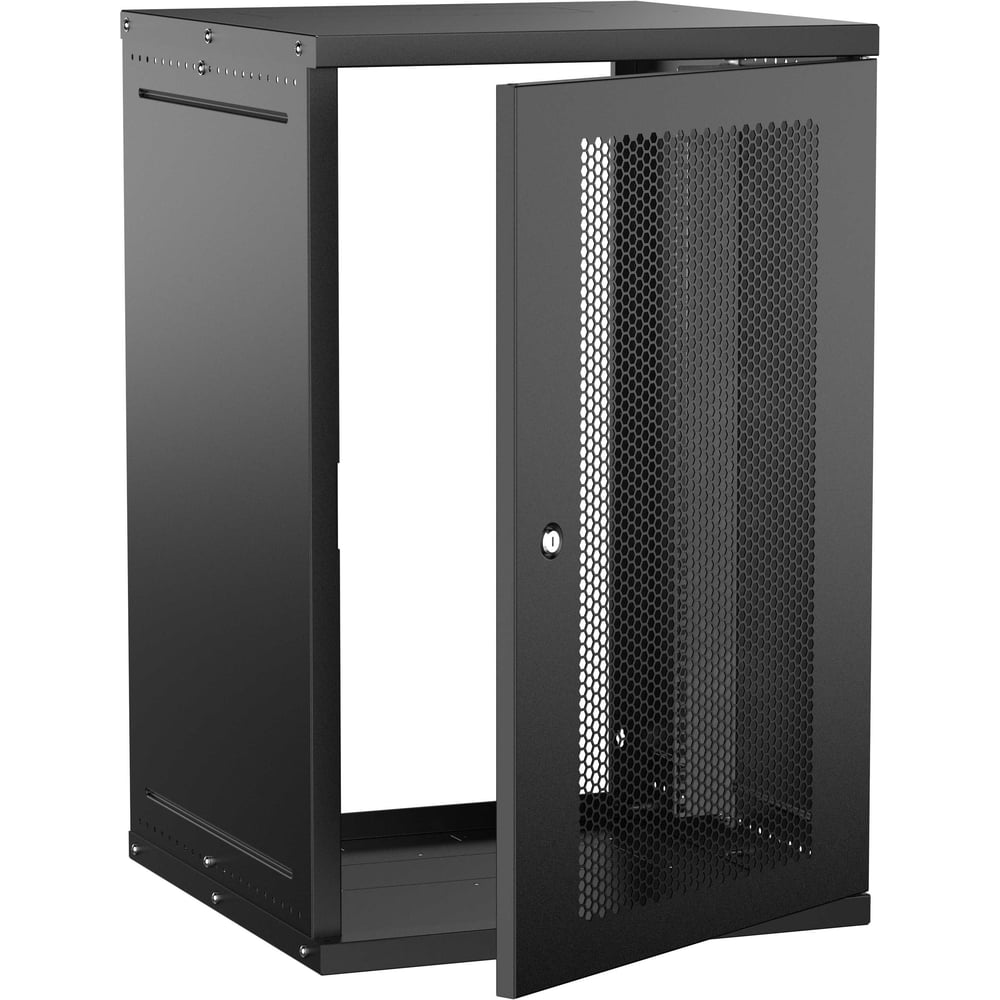 Шкаф настенный GENERICA 19 18U 600х600мм перфорированная дверь черный LWE5-18U66-PF-G