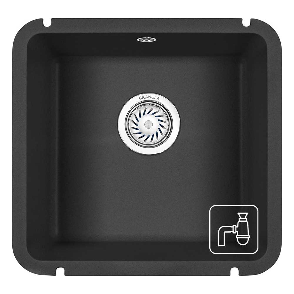 Изображение товара Кухонная мойка Granula GR-3801 черный 455x435 мм