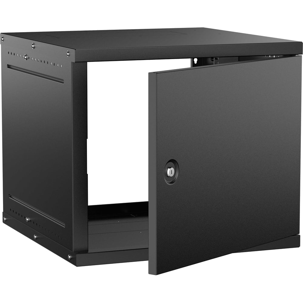 Шкаф настенный GENERICA 9U 600х600мм металлическая дверь черный LWE5-09U66-MF-G