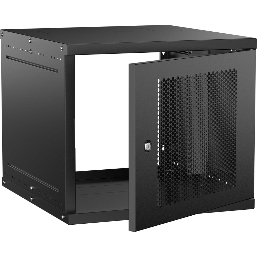 Шкаф настенный GENERICA 19 9U 600х650мм перфорированная дверь черный LWE5-09U67-PF-G