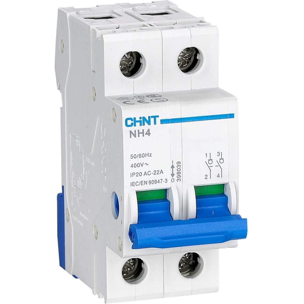 Выключатель нагрузки CHINT NH4-125 2P 125А (DB) (R) (уп. 6 шт.) 398033