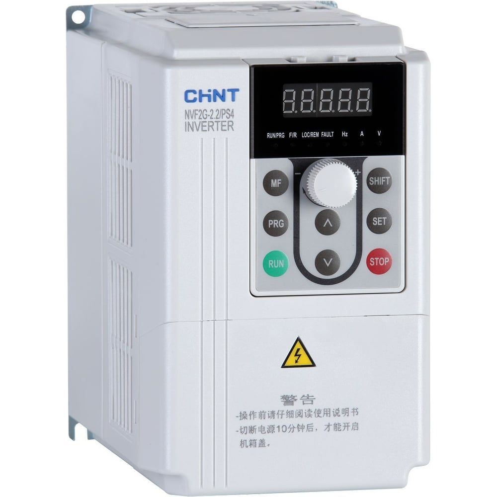 Преобразователь частоты CHINT NVF2G-2.2/PS4, 2.2кВт, 380В 3Ф, перегрузка 120%, встроенный тормозной прерыватель 639028