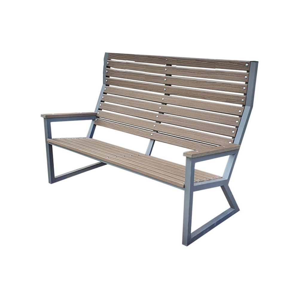 Уличный диван Уличные лестницы Патио из металла и ДПК, 100x150x65 см MP-DIVAN-PATIO