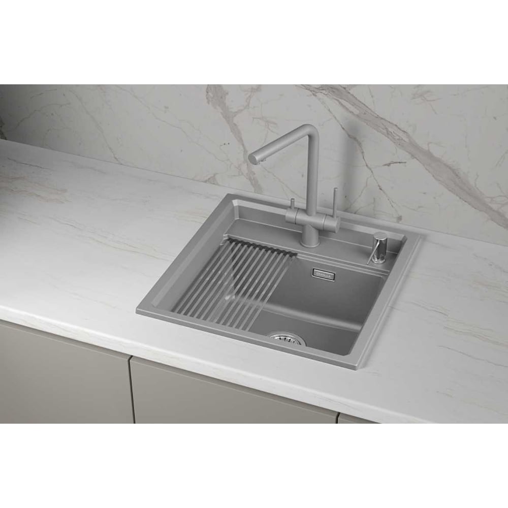 Кварцевая мойка для кухни GRANULA KS- 5002i, АЛЮМИНИУМ