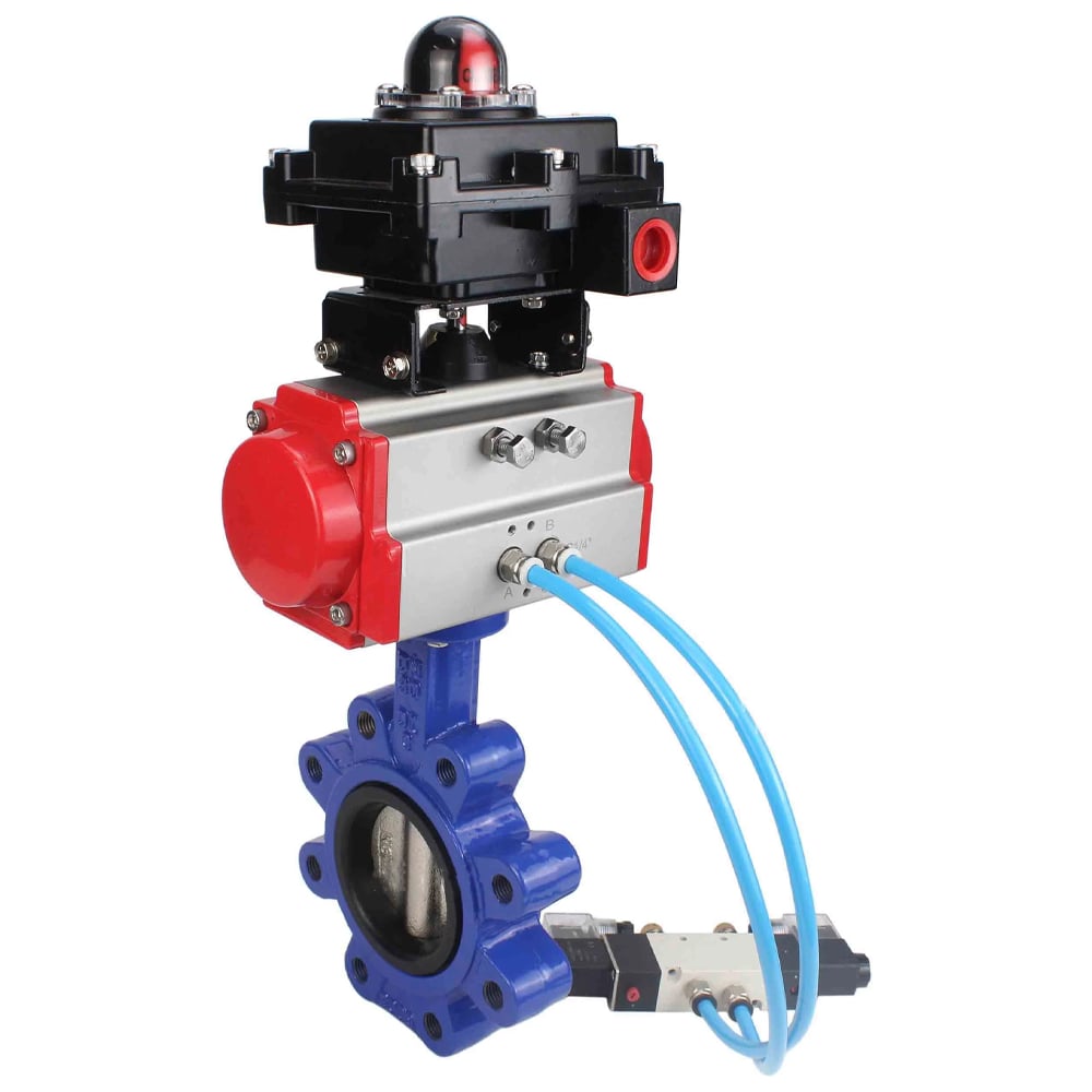 Затвор DN.ru QT450-QT450-EPDM-2W-Fb-H Ду100 Ру16 LUG, с пн.прив. SA-130, пн.распр. PND1-T10-220VAC NAMUR, БКВ LSB-410 D050-101501