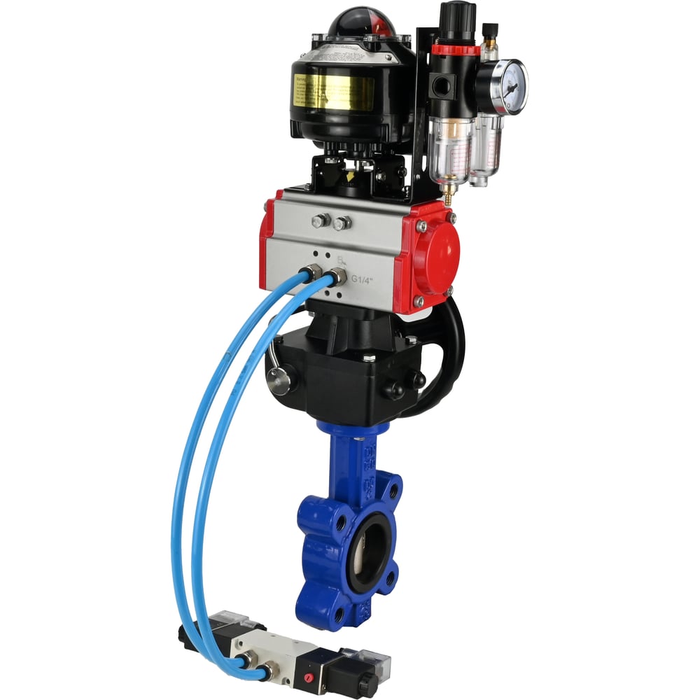 Затвор DN.ru QT450-QT450-NBR-2W-Fb-H Ду80 Ру16 LUG, с пн.прив DA-083, пн.расп PND1-T08-220VAC NAMUR, РД HDM-2, БКВ LSB-510, БПВ D050-101640