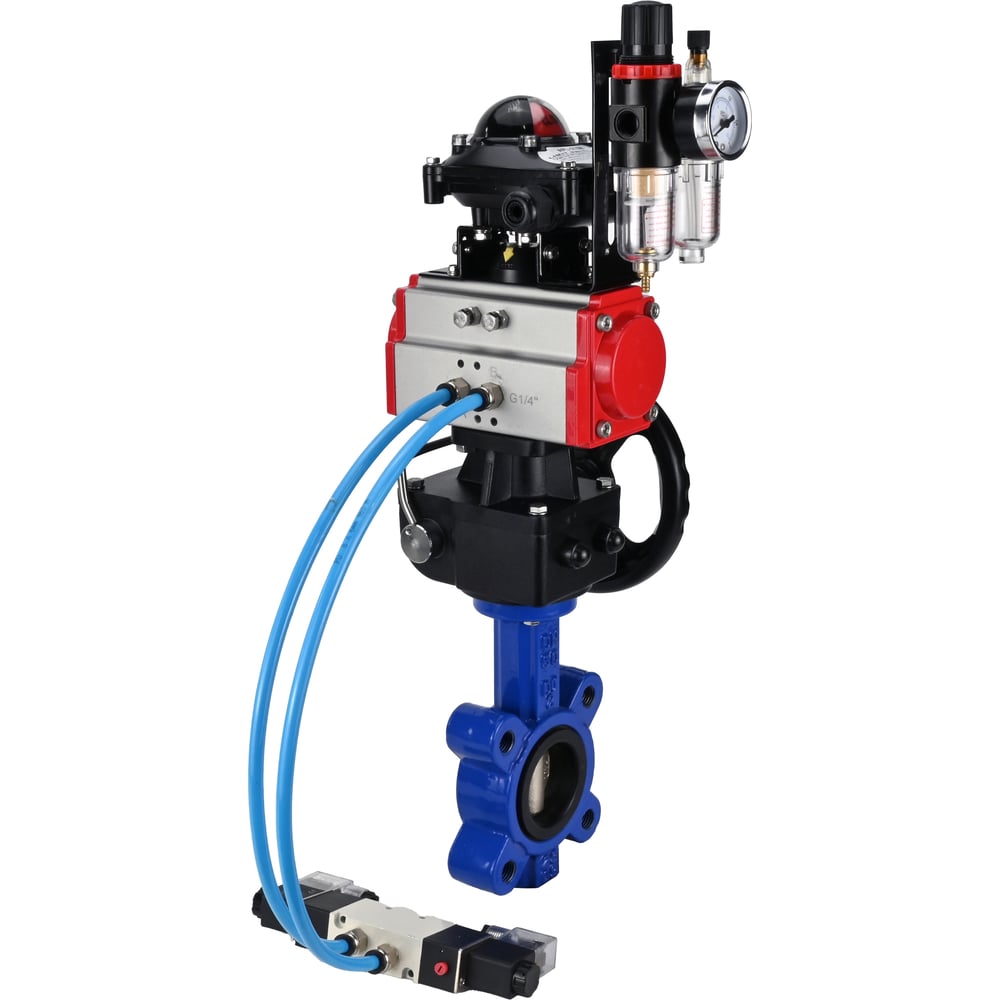 Затвор DN.ru QT450-QT450-EPDM-2W-Fb-H Ду80 Ру16 LUG, с пн.прив DA-083, пн.расп PND1-T08-220VAC NAMUR, РД HDM-2, БКВ LSB-210, БПВ D050-101254