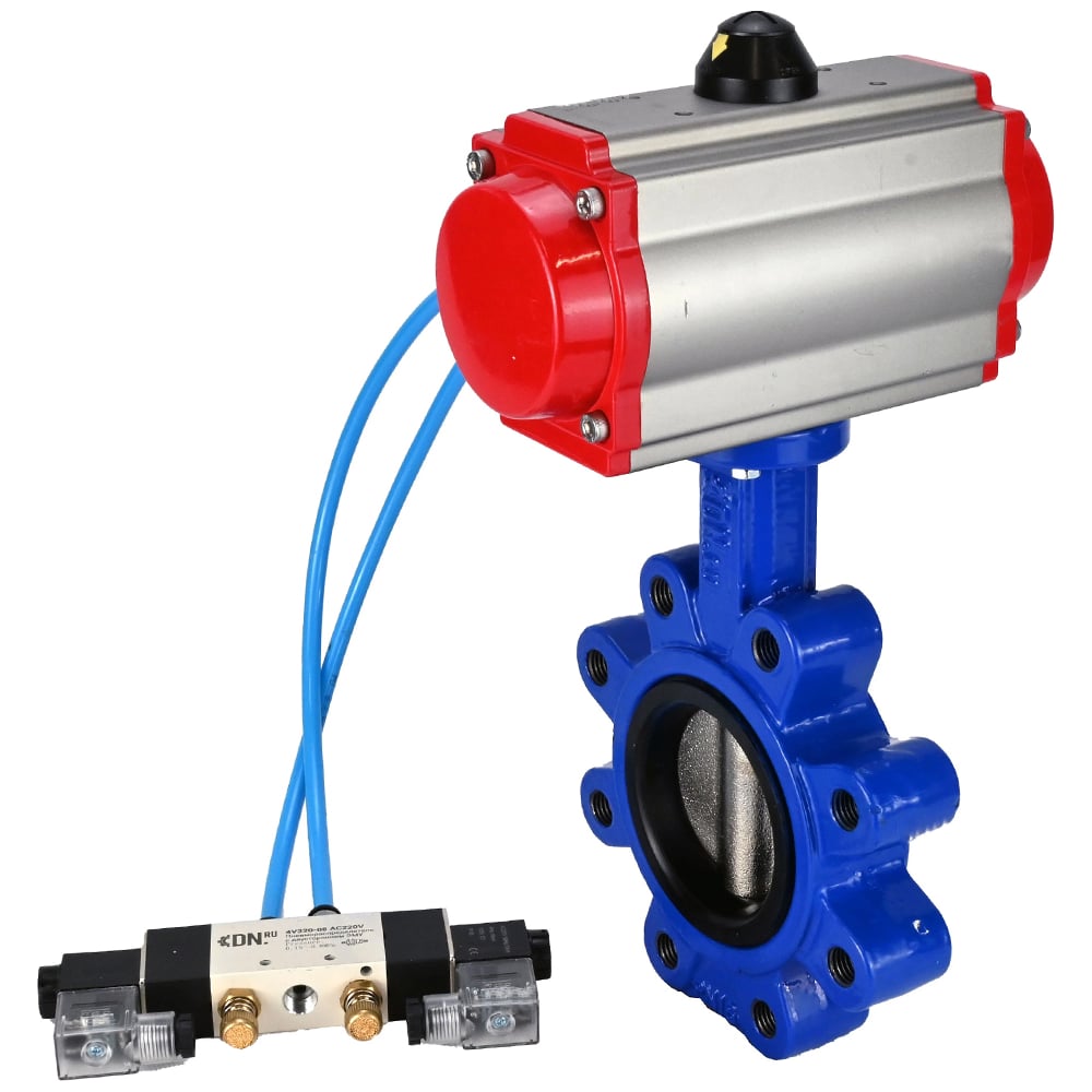 Затвор DN.ru QT450-QT450-NBR-2W-Fb-H Ду125 Ру16 LUG, с пн.прив. SA-140, пн.распр. PND1-T10-220VAC NAMUR D050-101813