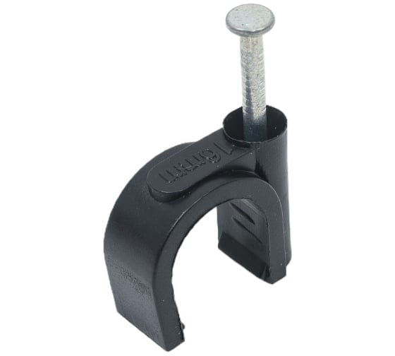 Изображение товара Круглая пластиковая скоба TDM ELECTRIC 16 мм, черная, 50 шт. SQ0514-0047