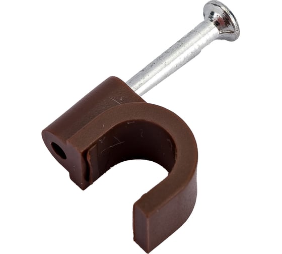 Изображение товара Крепеж для проводов (скоба) 6мм круглая пластиковая TDM ELECTRIC венге, 50 штук SQ0514-0081