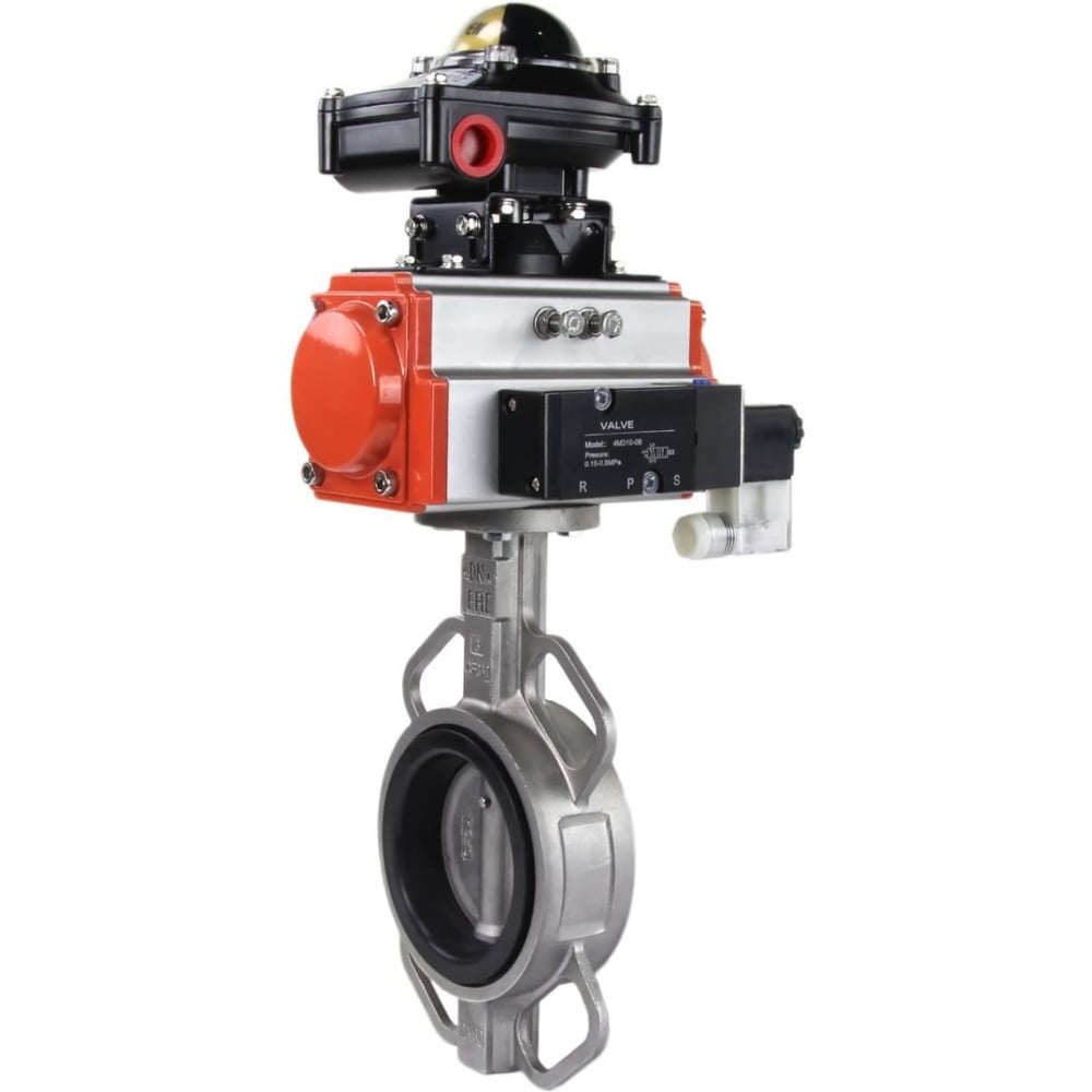 Затвор DN.ru 316L-316L-EPDM Ду65 Ру16, с пневмоприводом SA-105, пневмораспределитель PND1-T10-220VAC NAMUR, БКВ LSB-210 D050-115892