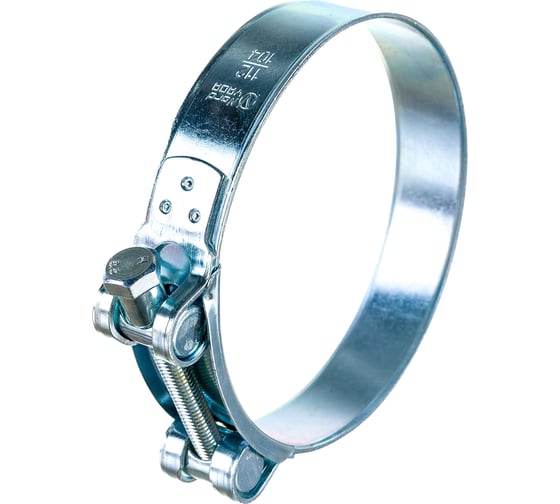 Изображение товара Силовой хомут Nord-Yada Д: 104-112 мм, Ш: 24 мм, Т: 1,5 мм, болт: М8х75, оцинкованная сталь 906005