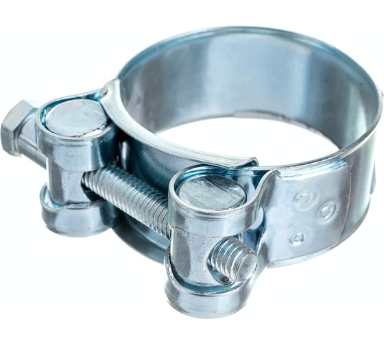 Изображение товара Силовой хомут Nord-Yada Д: 40-43 мм, Ш: 20 мм, Т: 0,8 мм, болт: М6х50, оцинкованная сталь 905990