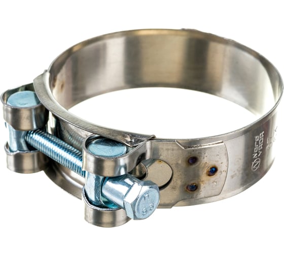 Изображение товара Силовой хомут Nord-Yada Д: 64-67 мм, Ш: 22 мм, Т: 0,6 мм, болт: М6х60, нерж. сталь 902888