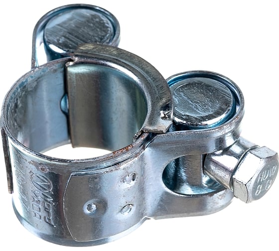 Изображение товара Силовой хомут Nord-Yada Д: 17-19 мм, Ш: 18 мм, Т: 0,6 мм, болт: М5х40, оцинкованная сталь 905982