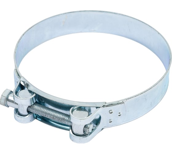 Изображение товара Силовой хомут Nord-Yada Д: 122-130 мм, Ш: 24 мм, Т: 1,5 мм, болт: М8х75, оцинкованная сталь 906007