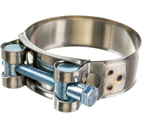 Изображение товара Силовой хомут Nord-Yada Д: 60-63 мм, Ш: 22 мм, Т: 0,6 мм, болт: М6х60, нерж. сталь 902887