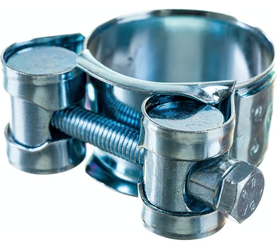 Изображение товара Силовой хомут Nord-Yada Д: 26-28 мм, Ш: 18 мм, Т: 0,6 мм, болт: М5х40, оцинкованная сталь 905985