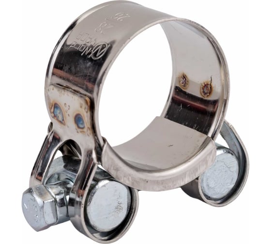 Изображение товара Силовой хомут Nord-Yada Д: 26-28 мм, Ш: 18 мм, Т: 0,6 мм, болт: М5х40, нерж. сталь 903116