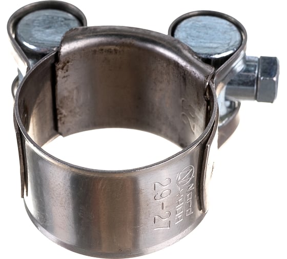 Изображение товара Силовой хомут Nord-Yada Д: 27-29 мм, Ш: 18 мм, Т: 0,6 мм, болт: М5х40, нерж. сталь 902877