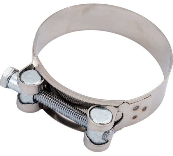 Изображение товара Силовой хомут Nord-Yada Д: 80-85 мм, Ш: 24 мм, Т: 0,8 мм, болт: М8х75, нерж. сталь 902892