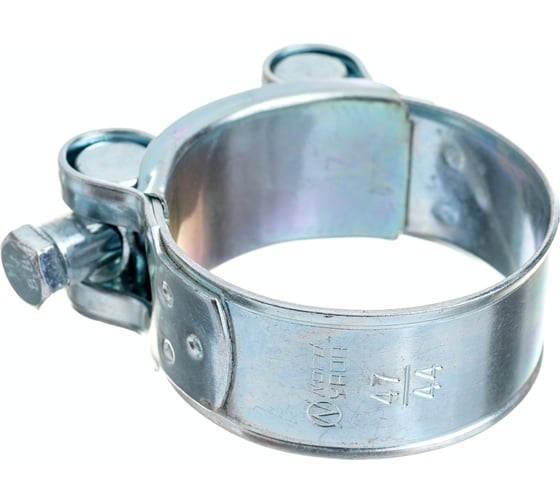 Изображение товара Силовой хомут Nord-Yada Д: 44-47 мм, Ш: 22 мм, Т: 1,2 мм, болт: М6х55, оцинкованная сталь 905992