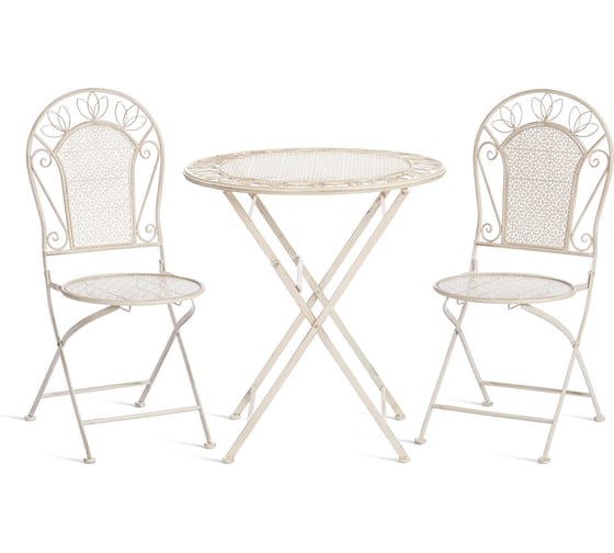 Изображение товара Комплект (стол + 2 стула) Tetchair Secret de Maison Амальфи/Amalfi металл, античный белый 25643