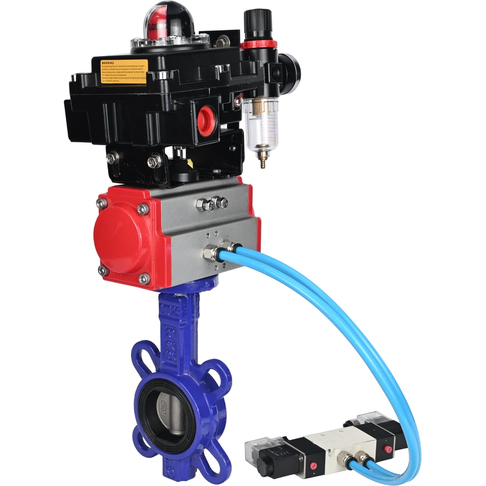 Затвор DN.ru QT450-316-EPDM-2W-Fb-H Ду125 Ру16, с пн.прив DA-083, пн.расп PND1-T08-220VAC NAMUR, БКВ LSB-410, БПВ D050-102611