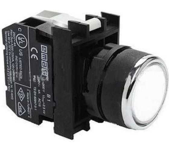 Изображение товара Кнопка со светодиодной подсветкой Emas белая B150DB