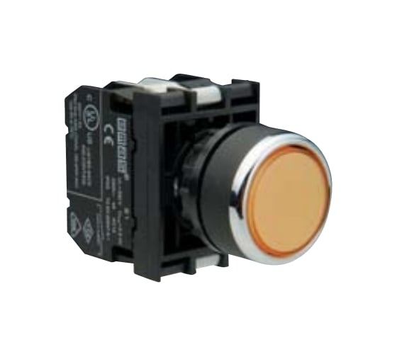 Изображение товара Кнопка со светодиодной подсветкой Emas желтая B282DS