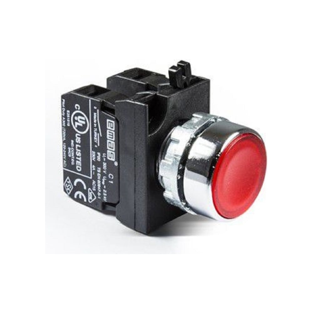 Изображение товара Кнопка со светодиодной подсветкой Emas красная 2НО CM161DK