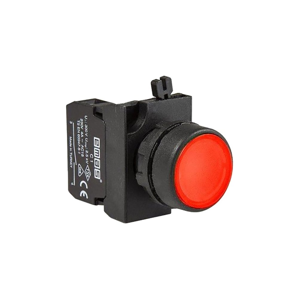 Изображение товара Кнопка со светодиодной подсветкой Emas красная 2НО CP161DK