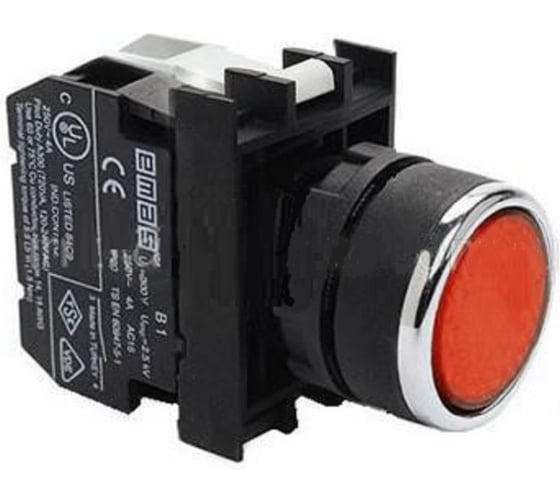 Изображение товара Кнопка со светодиодной подсветкой Emas красная B1K1DK