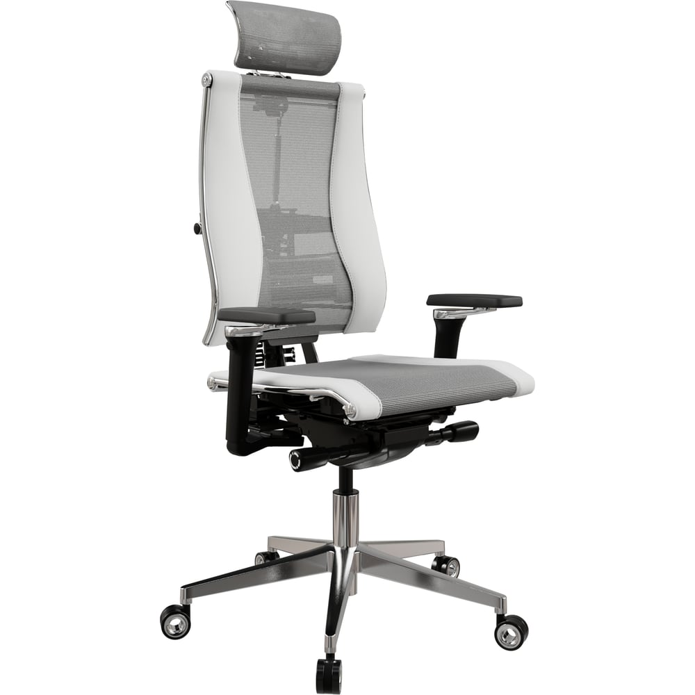 Кресло руководителя МЕТТА Y 4DF B2-14D - YM93+Infinity /Kc09/Nc09/D15P/H13mM-3D(M26.B32.G25.W04) (Св.серый-Белый) zB8.F.15.10A