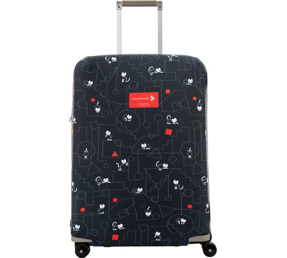 Изображение товара Чехол для чемодана ROUTEMARK Коты и порядок в черном Артемия Лебедева SP310 размер M/L koti-M/L