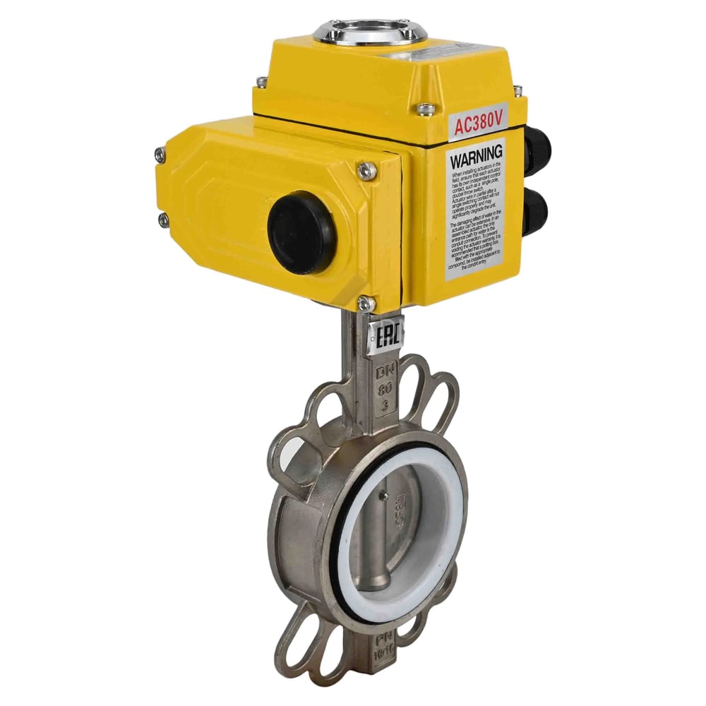 Затвор DN.ru WCB-316L-PTFE Ду250 Ру16, с электроприводом QT-060 24В D050-95333