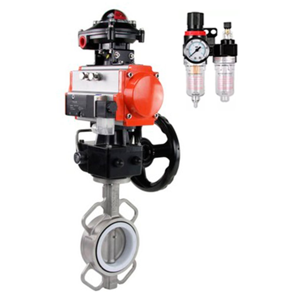 Затвор DN.ru WCB-316L-PTFE Ду80 Ру16, с пн.прив. DA-083, пн.распр. PND2-24VDC NAMUR, БКВ LSB-410, РД HDM-2, БПВ D050-95303