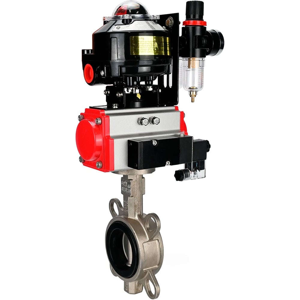 Затвор дисковый DN.ru 316L-316L-VITON Ду100 Ру16, с пн.прив SA-130, пн.расп PND2-S1EM-52-1NC-J08-24VDC, БКВ LSB-510-02ExM12-250, БПВ APU1-10-40-V08 D050-93653