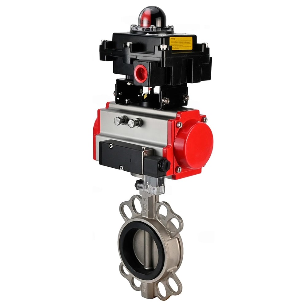 Затвор дисковый DN.ru 316L-316L-VITON Ду100 Ру16, с пн.прив SA-130, пн.расп PND2-S1EM-52-1NC-J08-220VAC, БКВ LSB-410-02ExM12-250 D050-93670