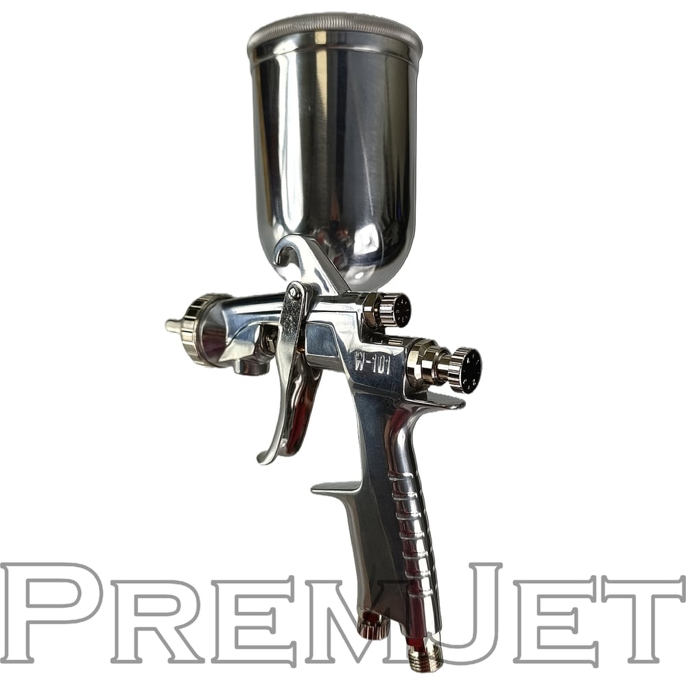 Распылитель окрасочный пневматического распыления PremJet W-101 (верх. бачок, игла и сопло 1,8мм, 7 bar) PJG-101-G-18