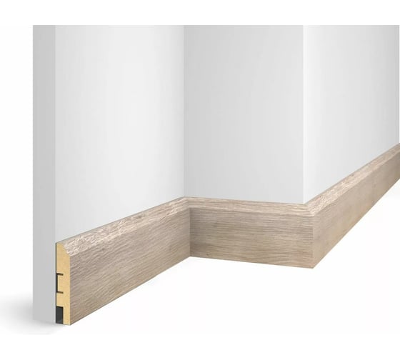 Изображение товара Плинтус COSCA DECOR WP07 экошпон, дуб Антик белый, 80x16x2400 мм, МДФ СПБ103663