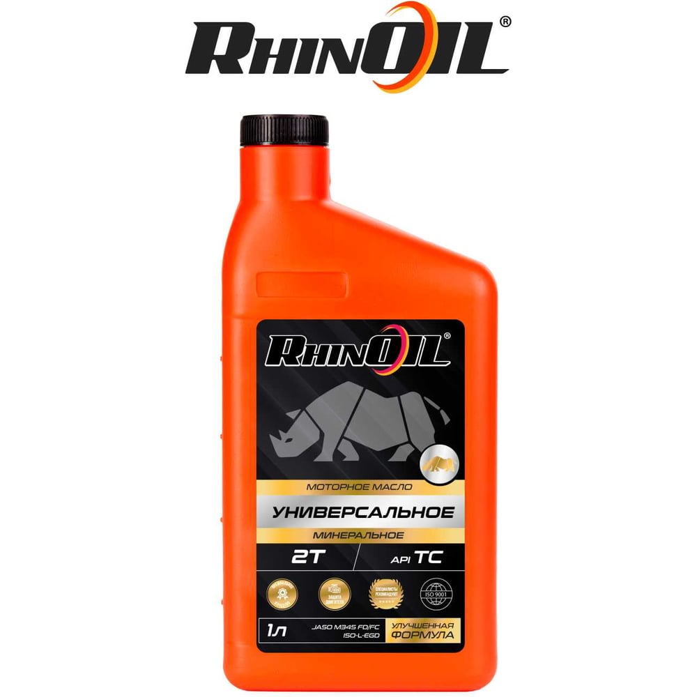 Изображение товара Минеральное моторное масло RhinOIL 2Т 1л API TC, JASO M345 FD/FC Изображение товара Минеральное моторное масло RhinOIL 2Т 1л API TC, JASO M345 FD/FC
