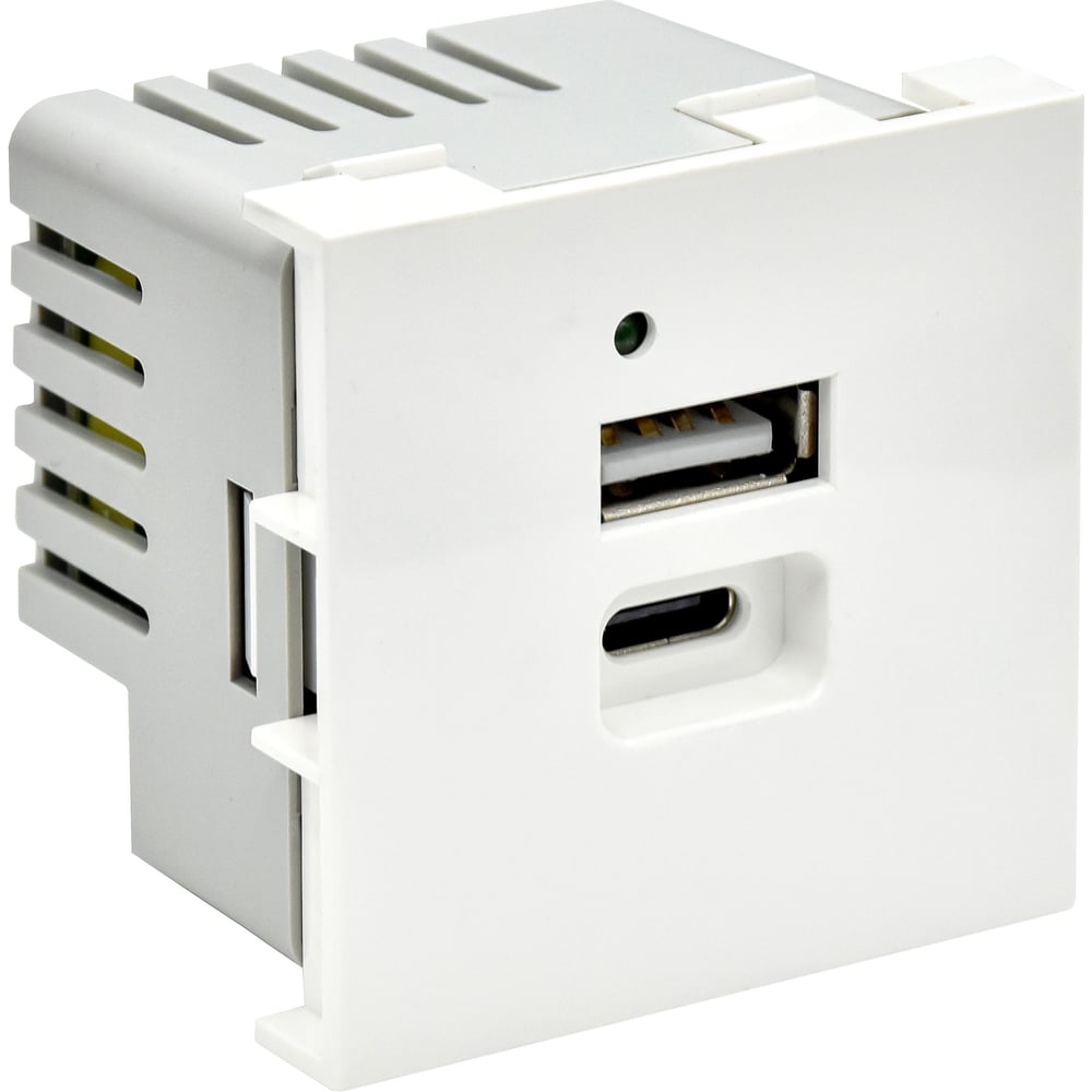 Розетка IEK PRIMER РКЮ-25-40-П USB A+C 5В 4,2А (2 модуля) белая PR-KK40D-RU-0-2-AC-K01