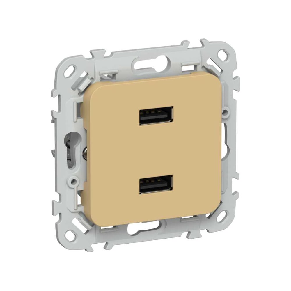 Розетка IEK FLITE USB A+A 3,1А РЮ-2-ФлШм шамуа FI-U21-D31-K89