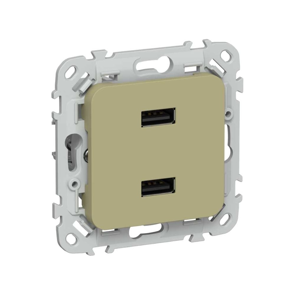 Розетка IEK FLITE USB A+A 3,1А РЮ-2-ФлО оливковый FI-U21-D31-K26